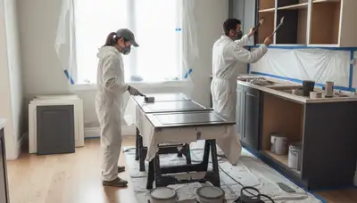 Cabinet painting in Lancaster, PA for durable, updated kitchen cabinets by Lancaster Paint Pros
