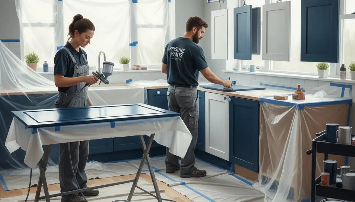 Cabinet painting in Lancaster, PA for durable kitchen cabinet updates by Lancaster Paint Pros