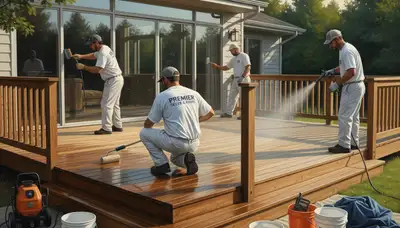 Deck sealing service in Lancaster, PA by Lancaster Paint Pros for moisture and UV protection