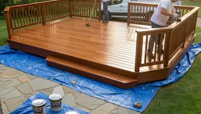 Deck staining service in Lancaster, PA by Lancaster Paint Pros for wood protection and curb appeal