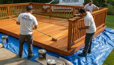 Lancaster, PA deck staining by Lancaster Paint Pros to protect and enhance outdoor wood surfaces