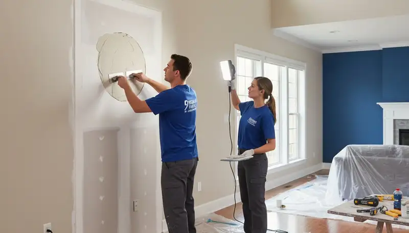 Lancaster, PA drywall repair by Lancaster Paint Pros fixing cracks and holes in a home interior