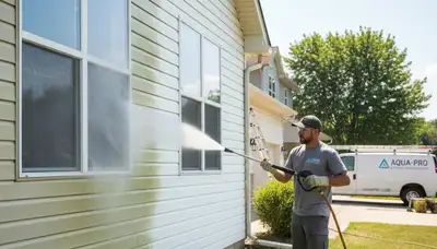 Vinyl siding pressure cleaning in Lancaster, PA by Lancaster Paint Pros to remove mold and grime
