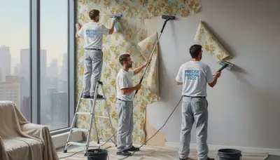 Wallpaper removal in Lancaster, PA by Lancaster Paint Pros for smooth, paint-ready walls