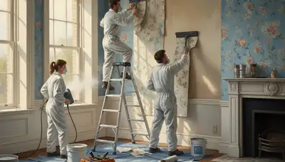 Wallpaper removal service in Lancaster, PA by Lancaster Paint Pros for smooth, paint-ready walls